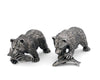Vagabond House Pewter Fishing Bear Salt & Pepper Set