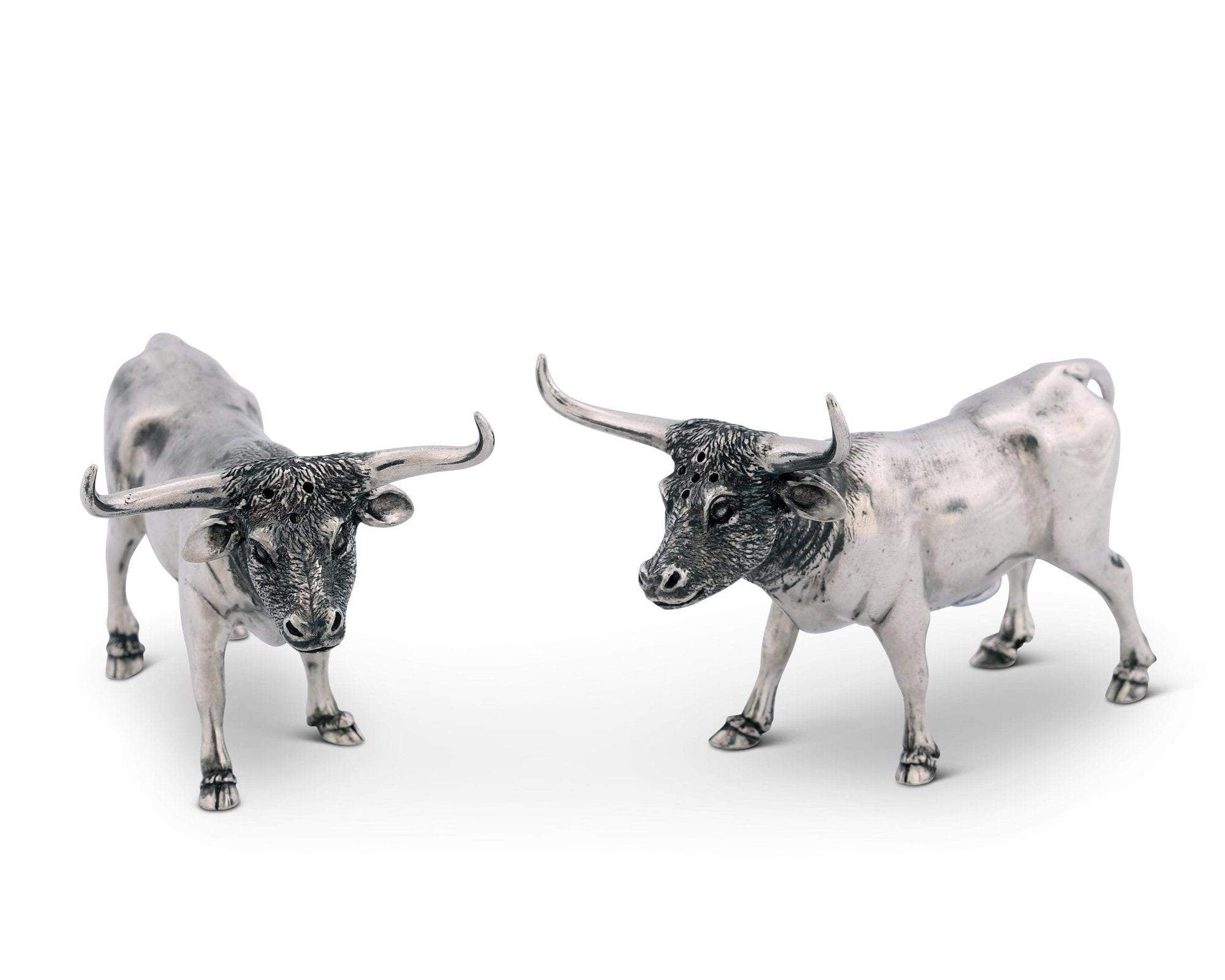 Vagabond House Pewter Steers Salt & Pepper Set