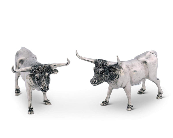 Vagabond House Pewter Steers Salt & Pepper Set