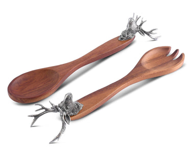 Vagabond House Serveware Vagabond House Salad Servers - Elk Head