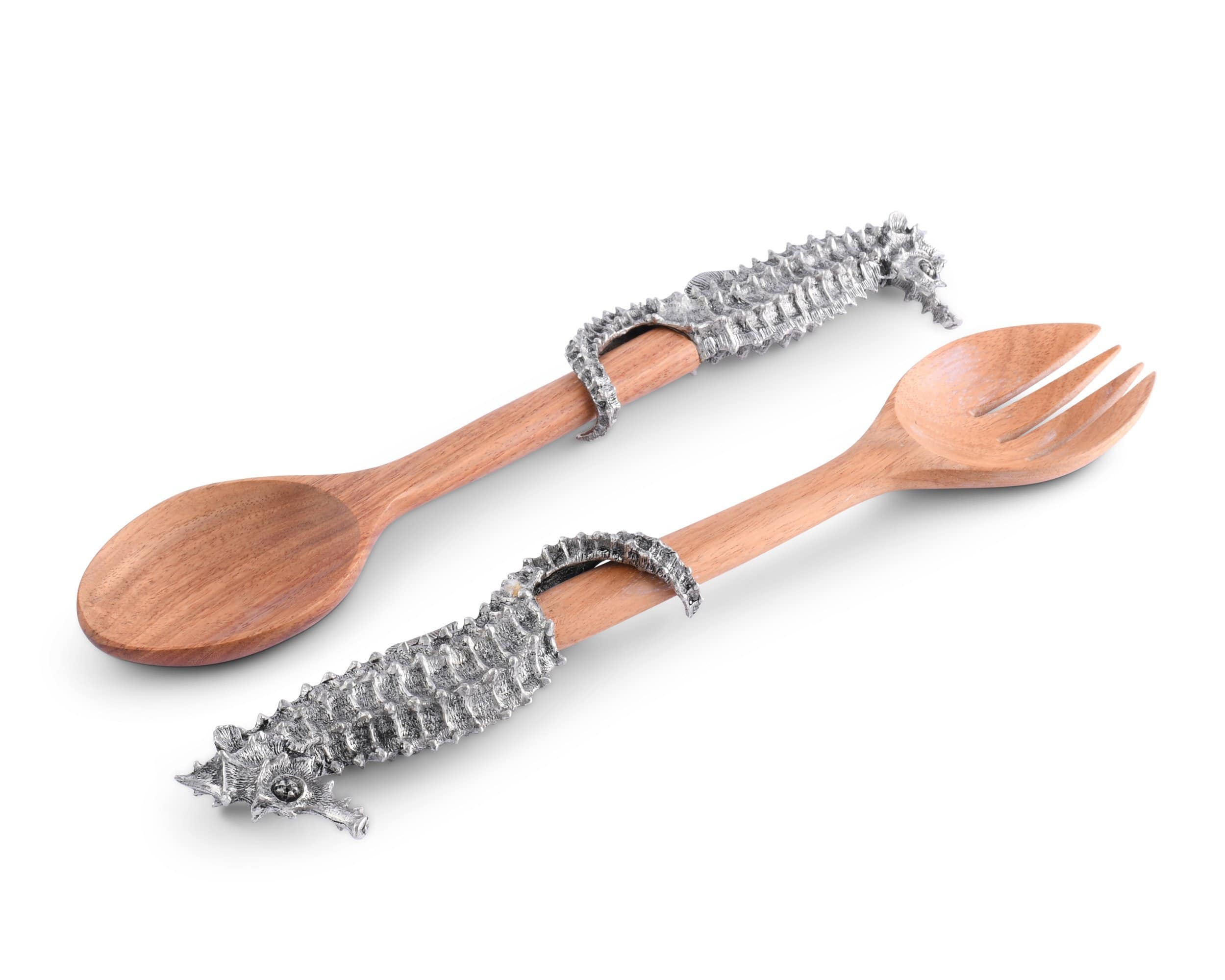 Vagabond House Serveware Vagabond House Salad Serving Set - Sea Life - Sea Horse