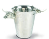 Vagabond House Steel Ice Bucket With Long Horn Steer Handles