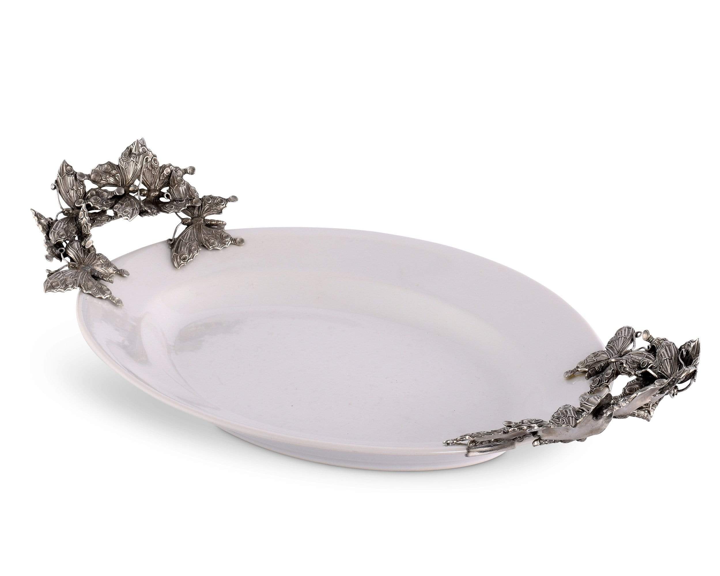 Vagabond House Serveware Vagabond House Stoneware Tray Large - Butterfly