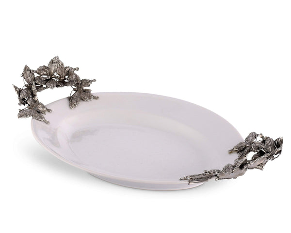 Vagabond House Serveware Vagabond House Stoneware Tray Large - Butterfly