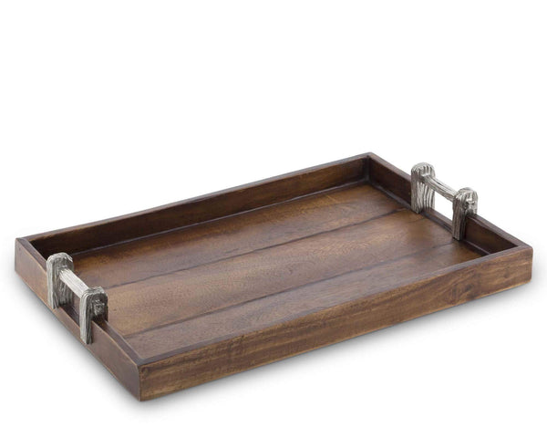 Vagabond House Wood Tray With Faux Bois Handles