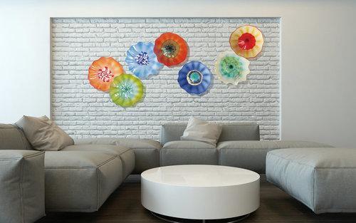 Viz Art Glass Home Blooming Lotus Wall Art Large by Viz Glass 4754BIR