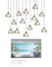 Viz Art Glass Lighting Chrome Cosmopolitan Chandelier - Clear Bubbled Triangle Glass 14 Pendant