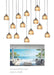 Viz Art Glass Lighting Chrome Cosmopolitan Chandelier - Seeded Gold Triangle Glass 14 Pendant
