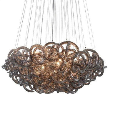 Viz Art Glass Lighting Infinity Chandelier -Metallic Silver 36"