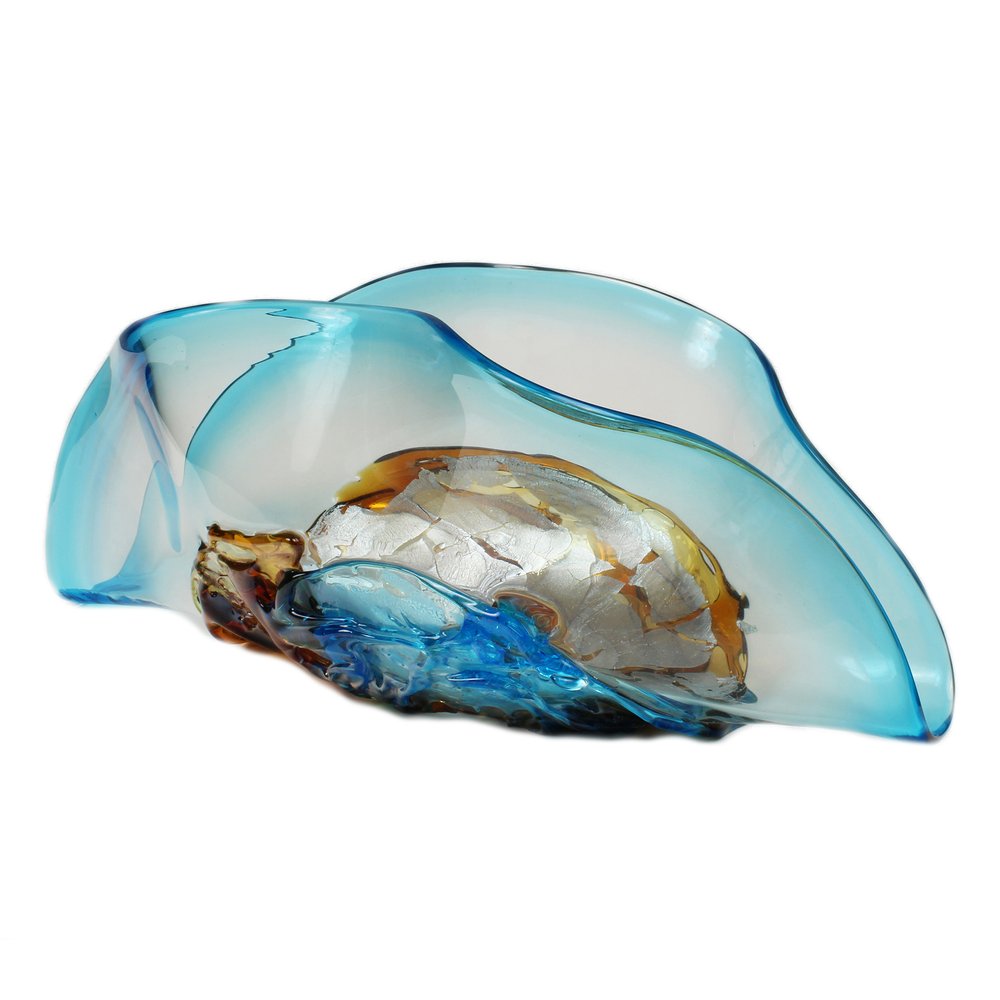 Viz Art Glass Art Glass Jewel Folded Vase 7598