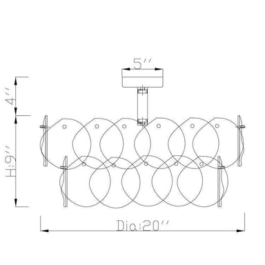 Viz Art Glass Lighting Prelude 5-Light Semi-Flush Mount
