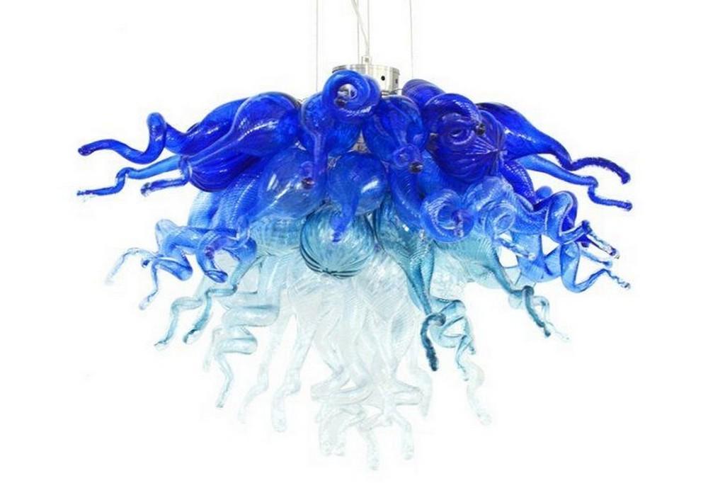 Viz Art Glass Lighting Viz Art Glass Blue Ombre Large Chandelier