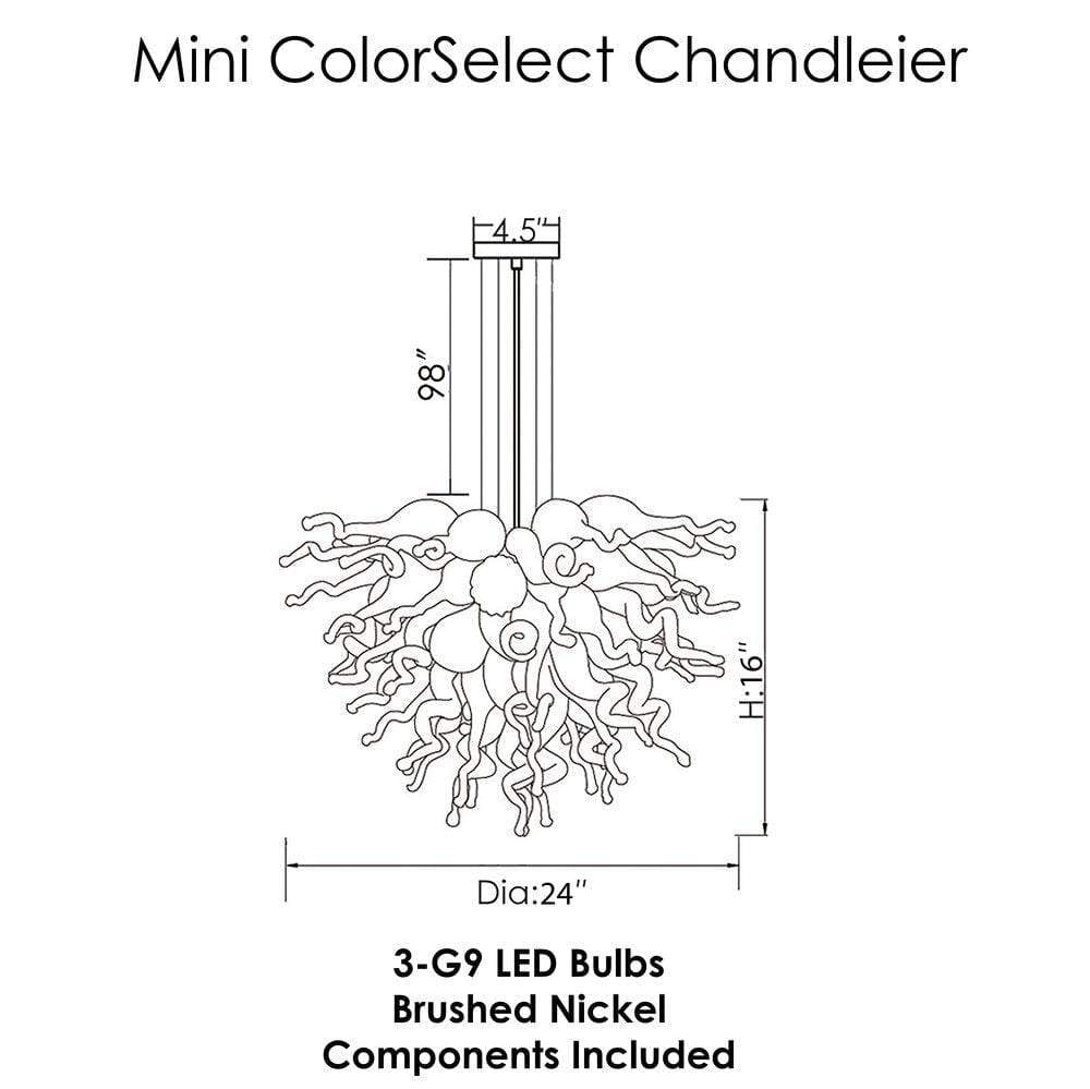 Viz Art Glass ColorSelect Desert Rose Mini Chandelier