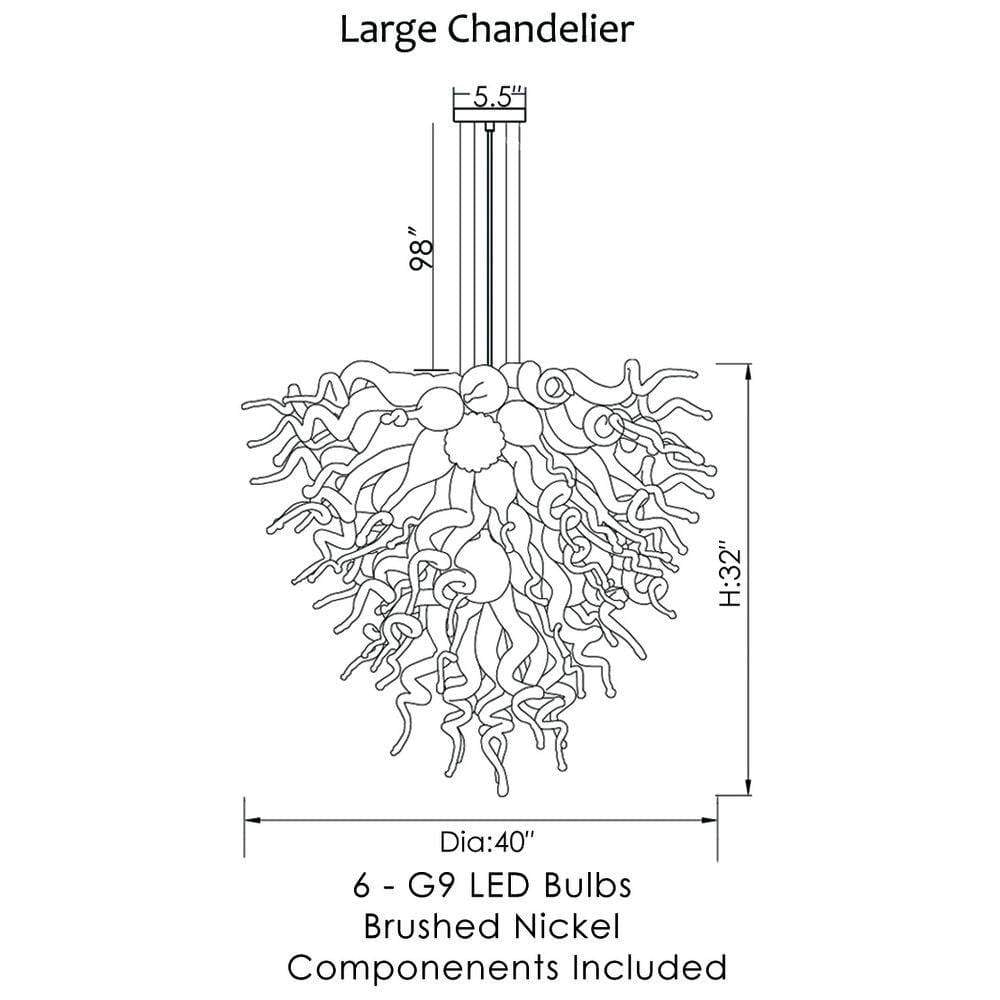 Viz Art Glass ColorSelect Large Platinum Citrus Chandelier