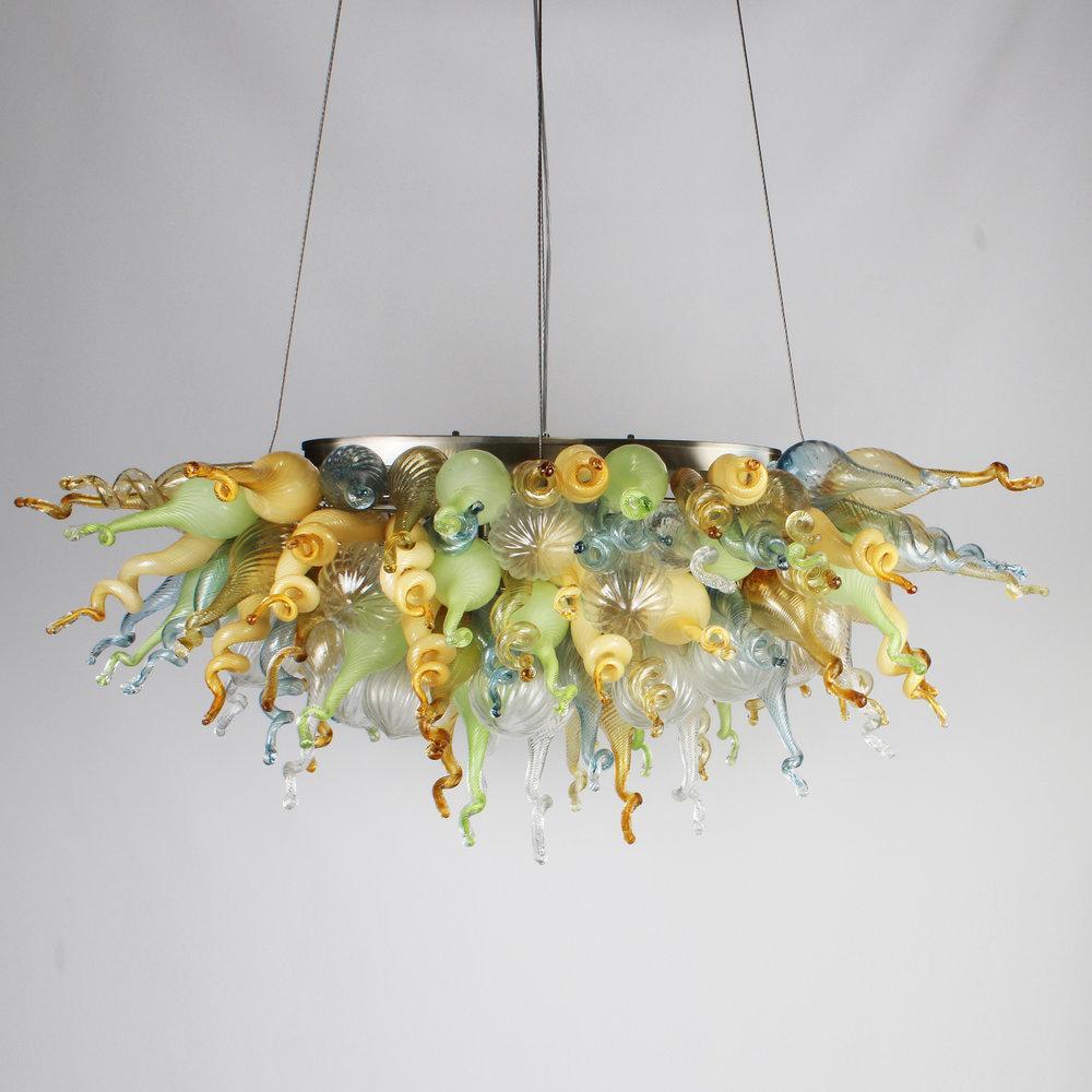 Viz Art Glass ColorSelect Linear Chandelier Mini California Sunshine