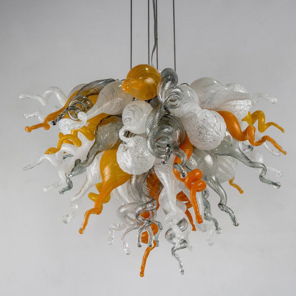 Viz Art Glass ColorSelect Mini Platinum Citrus Chandelier