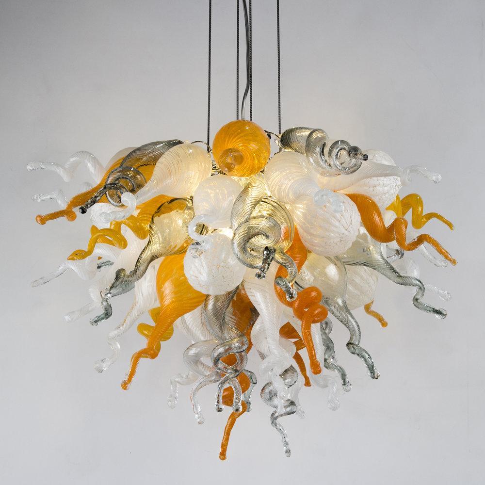 Viz Art Glass ColorSelect Mini Platinum Citrus Chandelier