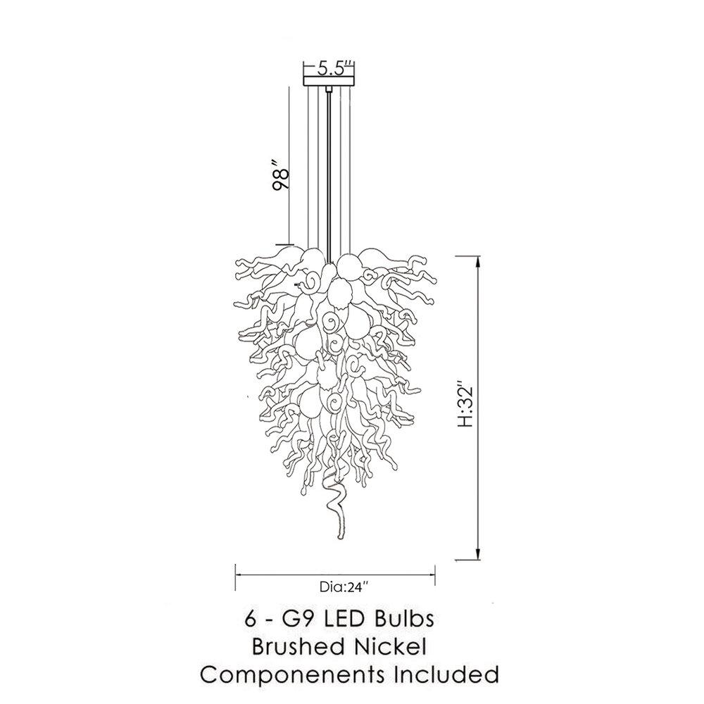 Viz Art Glass Lighting Viz Art Glass ColorSelect Tall Chandelier - California Sunshine