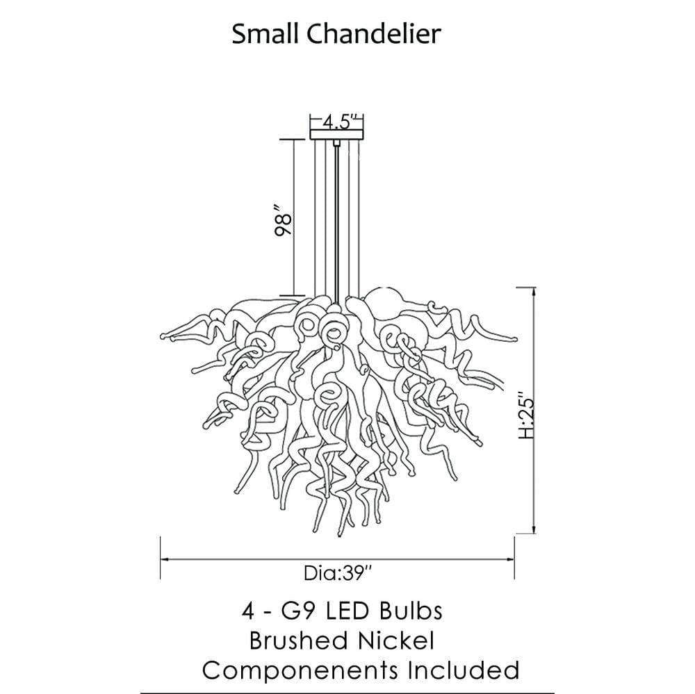 Viz Art Glass ColorSelect Tundra Small Chandelier