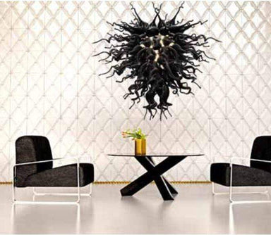 Viz Art Glass Lighting Viz Art Glass Large Obsidian Chandelier