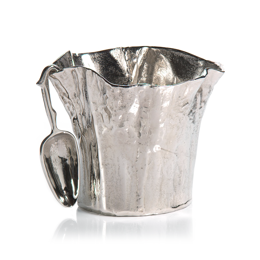 Zodax Home Decor Artisan Aluminum Ice Bucket with Scoop