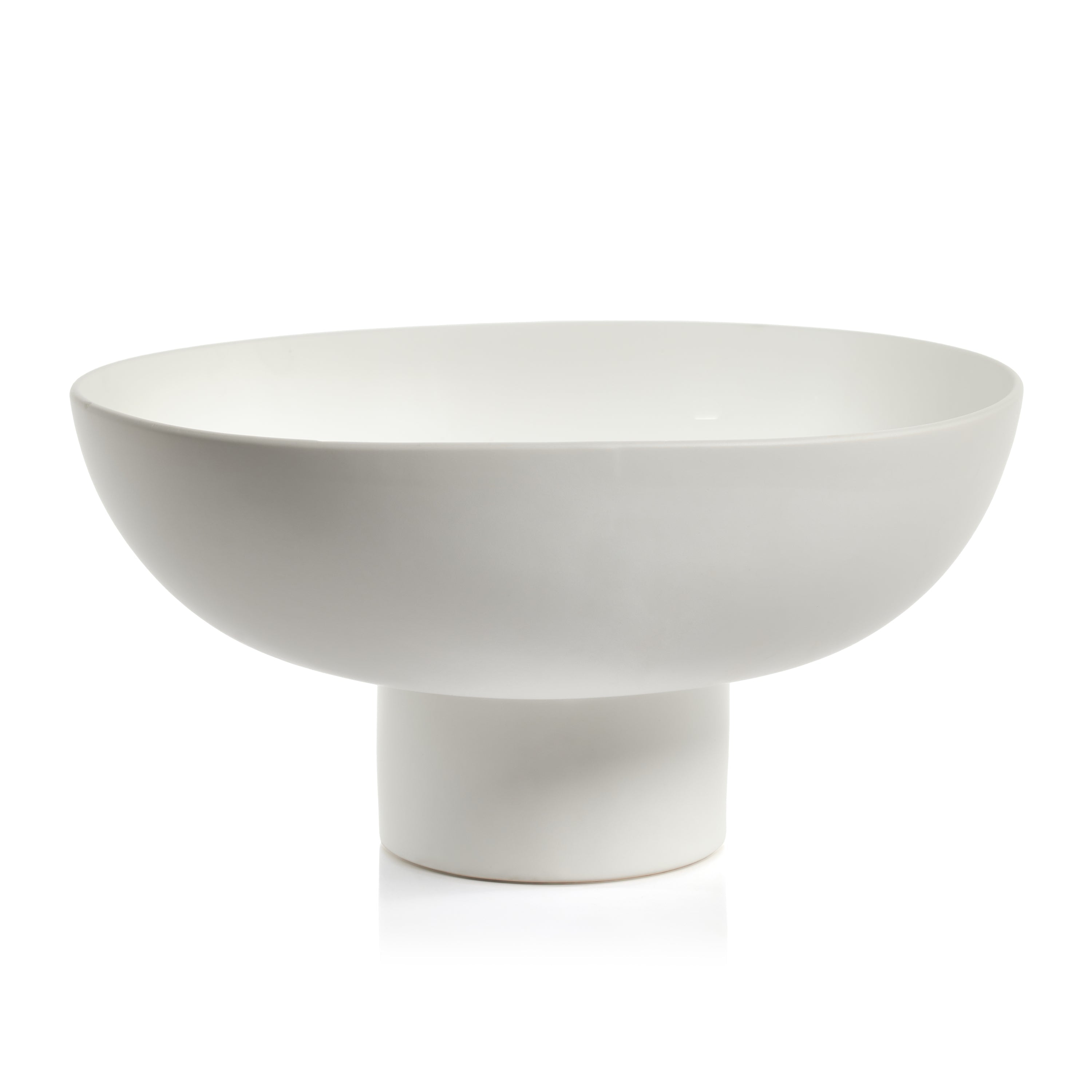 Zodax Serveware Côte d'Ivoire White Ceramic Footed Bowl