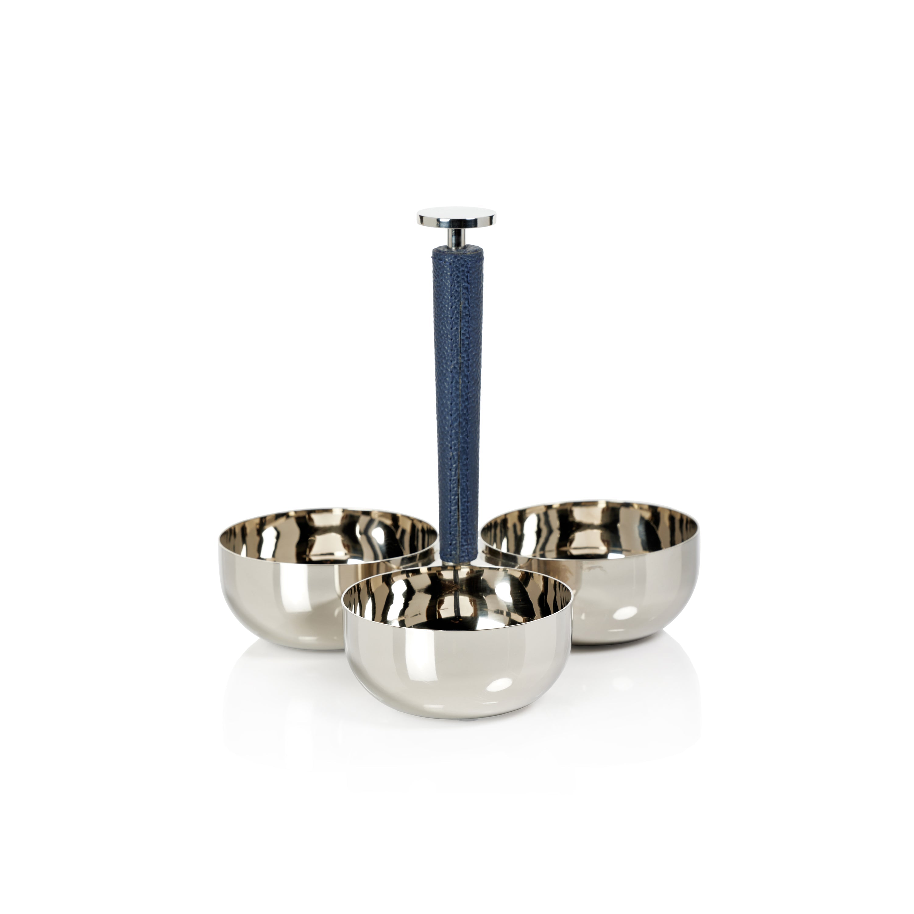 Zodax Serveware Laguna Nickel & Leather Condiment Set