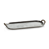 Zodax Home Decor Mauritius Raw Aluminum Tray w/Cane Wrapped Handles-19.5"