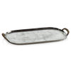 Zodax Home Decor Mauritius Raw Aluminum Tray w/ Cane Wrapped Handles- 21"