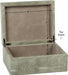 Zodax Home Decor Moorea Shagreen Leather Box (Suede Interior)- 9" x 7" x 4"