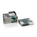Zodax Home Decor Set/4 Crete Agate Coasters on Metal Tray- Green/White