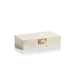 Zodax Home Decor White Bone Design Box w/ Brass Knob- 9"x 5"x 2"